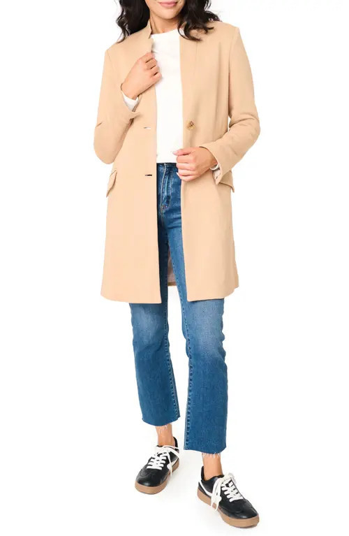GIBSONLOOK Notch Collar Cotton Blend Jacket in Cappuccino at Nordstrom, Size Large | Nordstrom