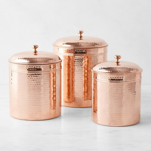 Hammered Copper Canisters, Set of 3 | Williams-Sonoma