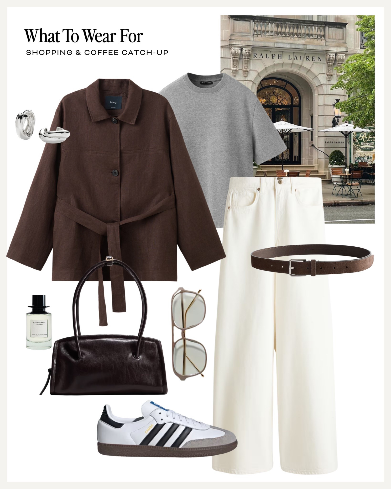 Shopping & coffee ☕️ 

Spring outfit / white jeans / brown trench coat / adidas sambas 

#LTKspring #LTKstyletip #LTKuk