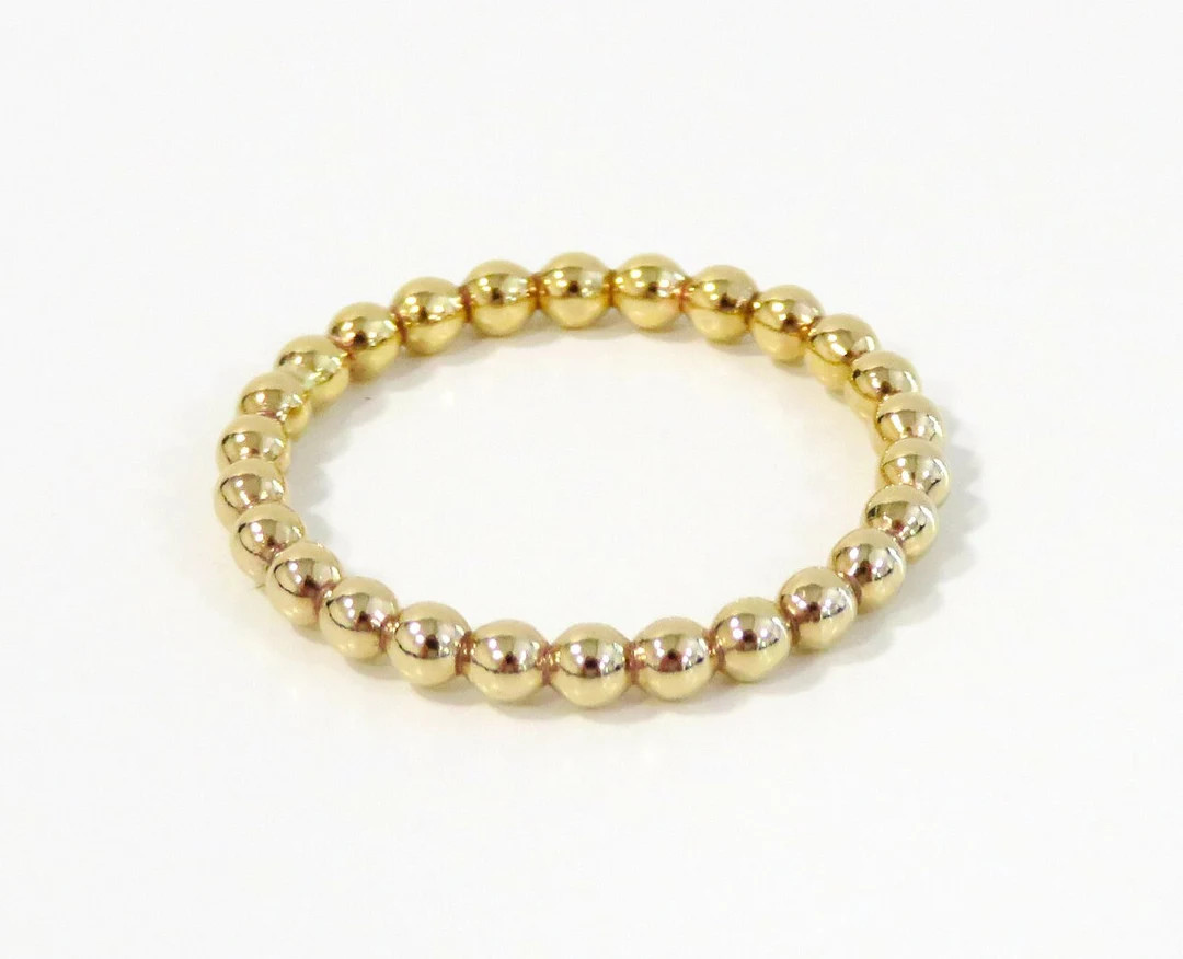 Gold Filled Ring, Gold Ring, Bubble Bead Ring, Gold Bead Ring, Bubble Ring, Gold Stack Ring, Bead... | Etsy (US)