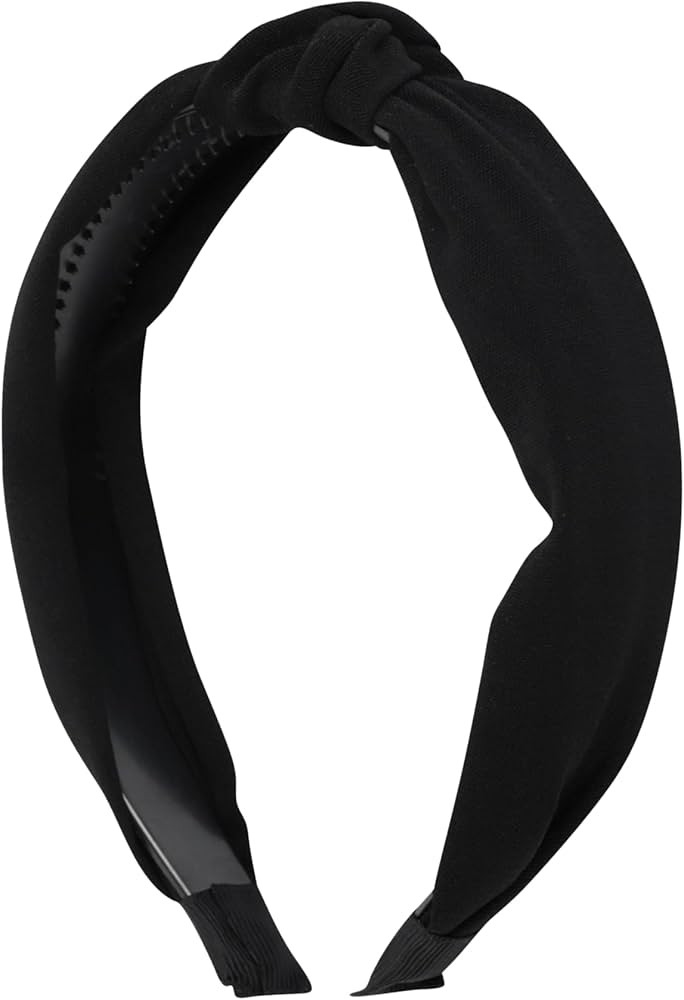 Motique Accessories 1 Inch Fabric Turban Knot Headband for Women and Girls (Solid Black) | Amazon (US)