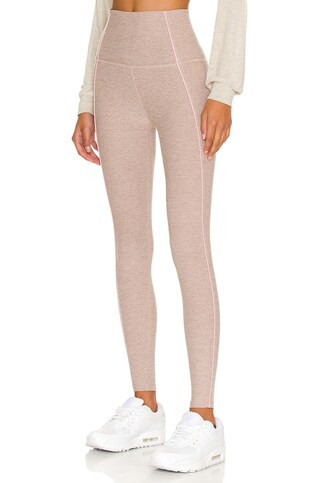 Beyond Yoga Spacedye Pipe Up High Waisted Midi Legging in Chai from Revolve.com | Revolve Clothing (Global)