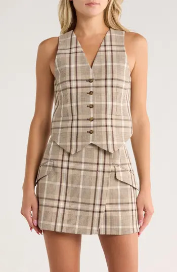 Simkhai Poppy Plaid Vest in Sand Plaid at Nordstrom Rack, Size 0 | Nordstrom Rack