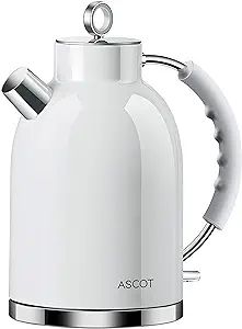 Electric Kettle,ASCOT Electric Kttle Stainless Steel Tea Kettle Fast Boiling Water Heater 1.7L, 1... | Amazon (US)