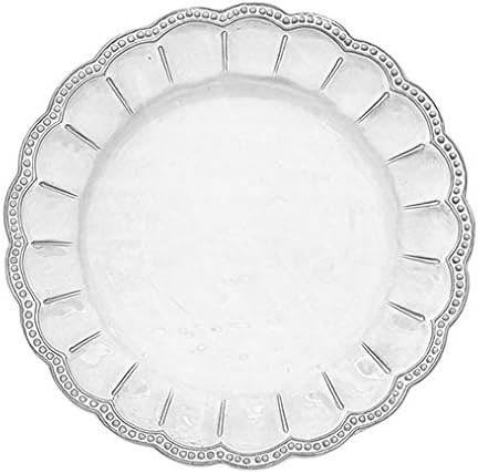Arte Italica Bella Bianca Beaded Charger Plate, White | Amazon (US)