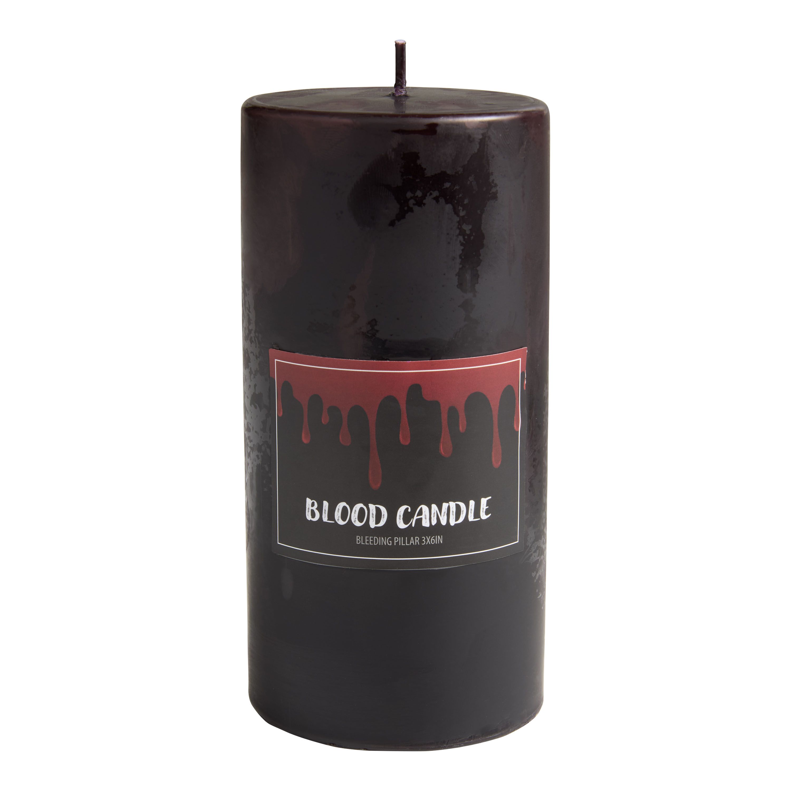 Black and Red Dripping Blood Pillar Candle | World Market