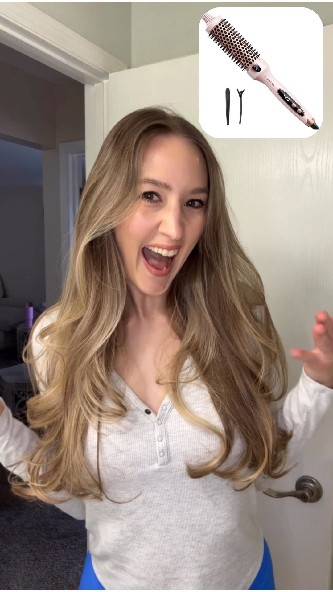 My personal review of the viral Wavy Talk thermal brush!!

What I LOVE:
-Heats up super quick!
-Doesn’t pull my hair out as much as my other thermal brush.
-Only takes a few passes through the hair to get a cute bouncy curl.

What I DONT love:
-The buttons on the handle are oddly placed and sometimes cause me to turn the brush off on accident during use
- The clips it comes with are not my favorite/pull my hair & don’t stay in that great

Wavy Talk brush is totally worth it in my opinion!! A great option if you’re wanting that salon style bouncy blow out but without the price 🙌🏼💇🏽‍♀️ Also linking my absolute favorite heat protectant spray from Kristen Ess that I’ve been obsessed with for years!


#LTKBeauty #LTKStyleTip #LTKFindsUnder50