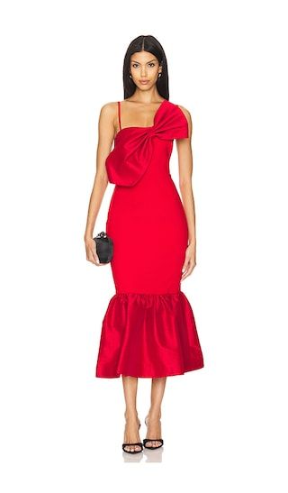 Patti Midi Dress in Scarlet | Red Dress Outfit | Red Wedding Guest Dress | Revolve Clothing (Global)