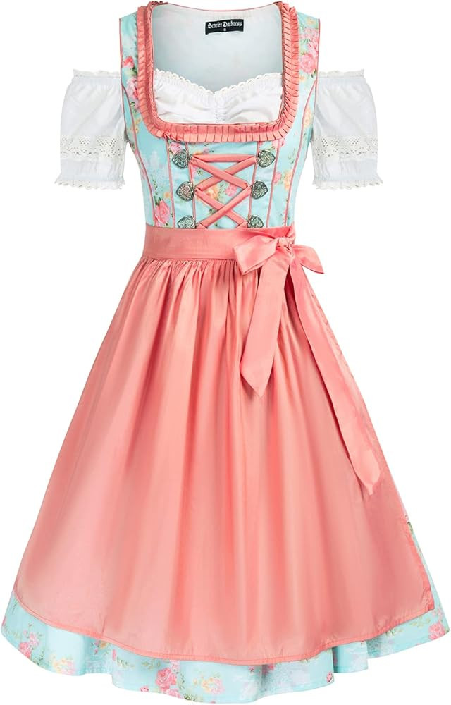 Women's 3 Piece German Dirndl Dress Costumes for Bavarian Oktoberfest Carnival | Amazon (US)