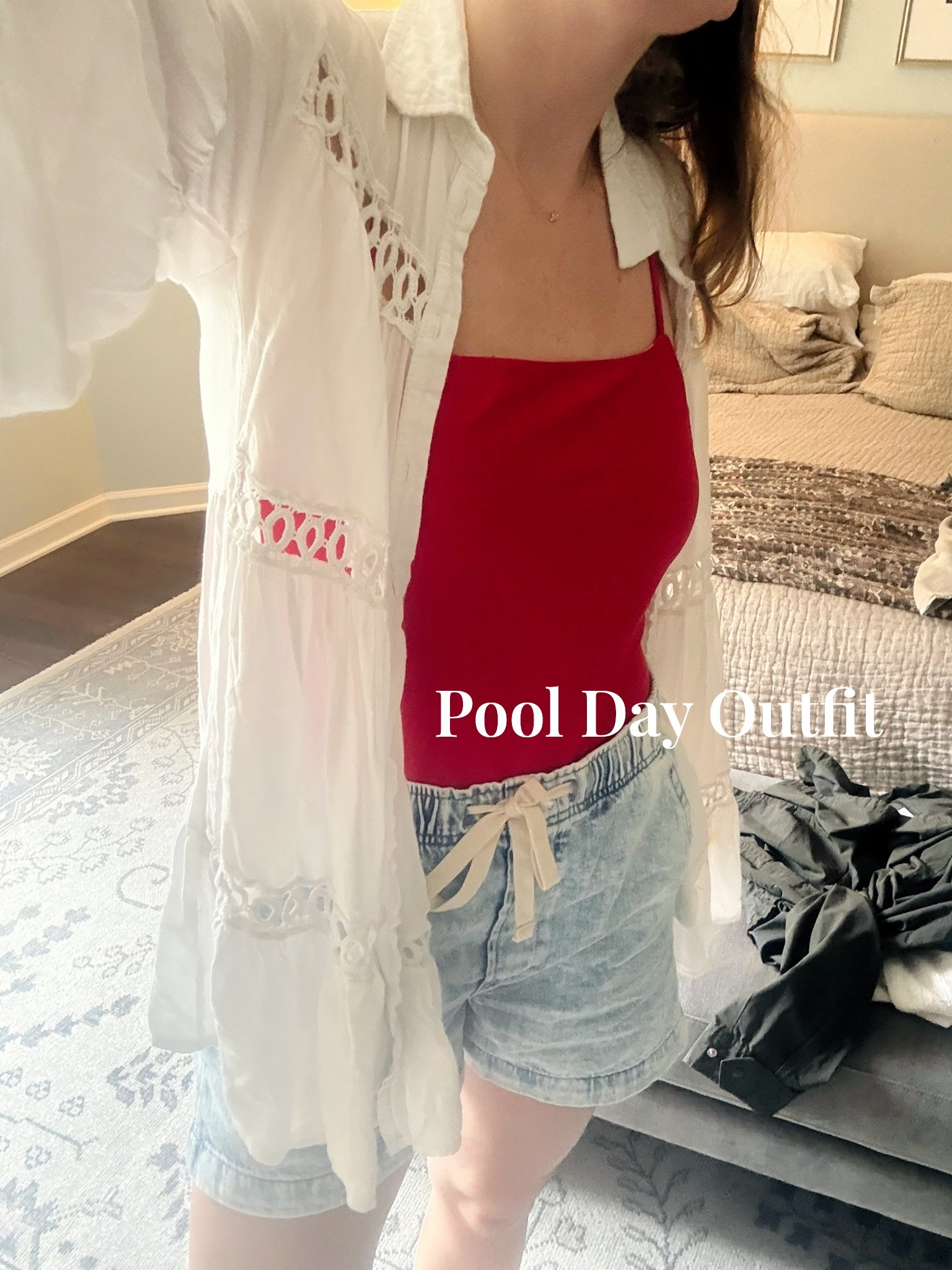 The easiest Memorial Day pool outfit. Yes it’s red, white and blue but it’ll be on repeat all summer long 🥳