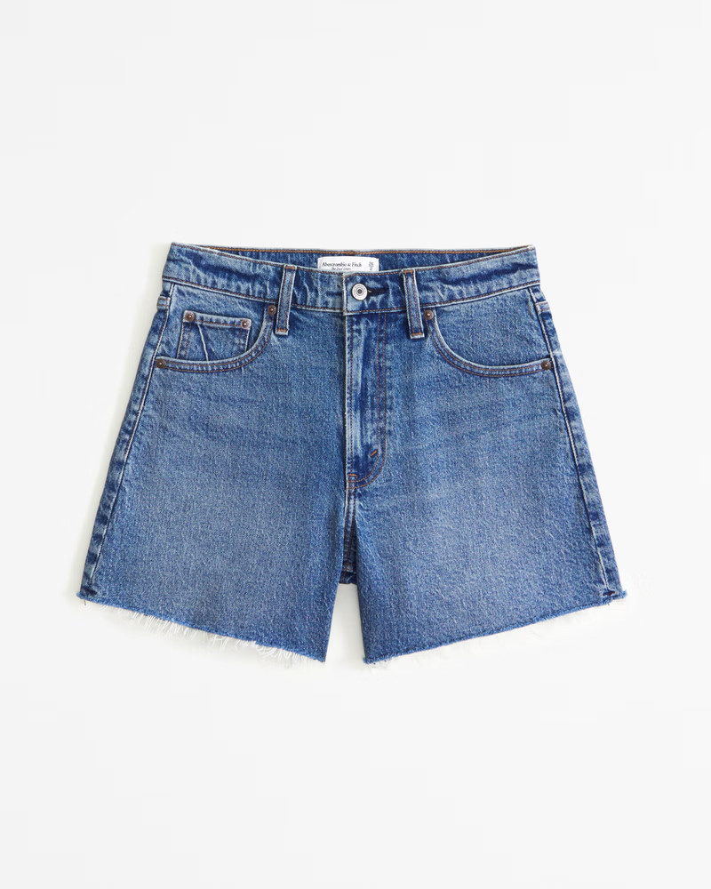 Abercrombie & Fitch Women's High Rise Dad Short in Medium - Size 36 | Abercrombie & Fitch (US)