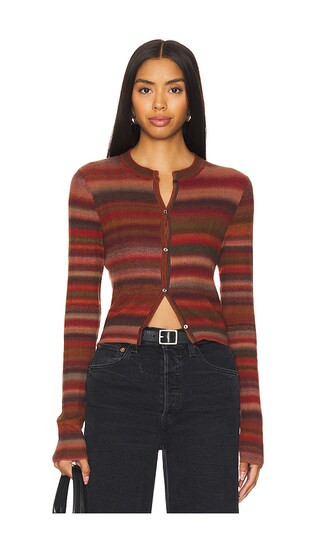 RE/DONE Crewneck Cardi in Red. - size S | Revolve Clothing (Global)