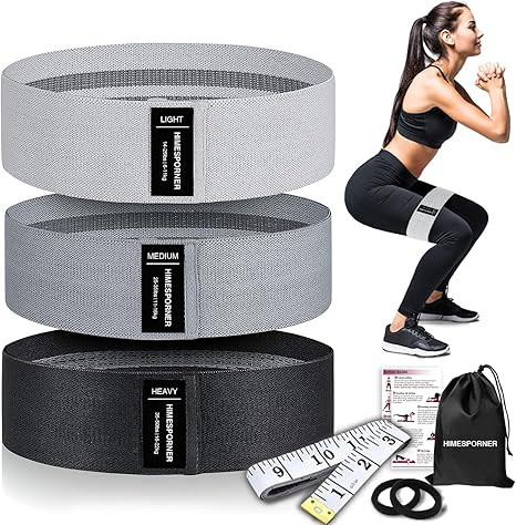 Wide Fabric Resistance Bands for Working Out, 3 Level Non-Slip Exercise Booty Bands for Women & M... | Amazon (US)