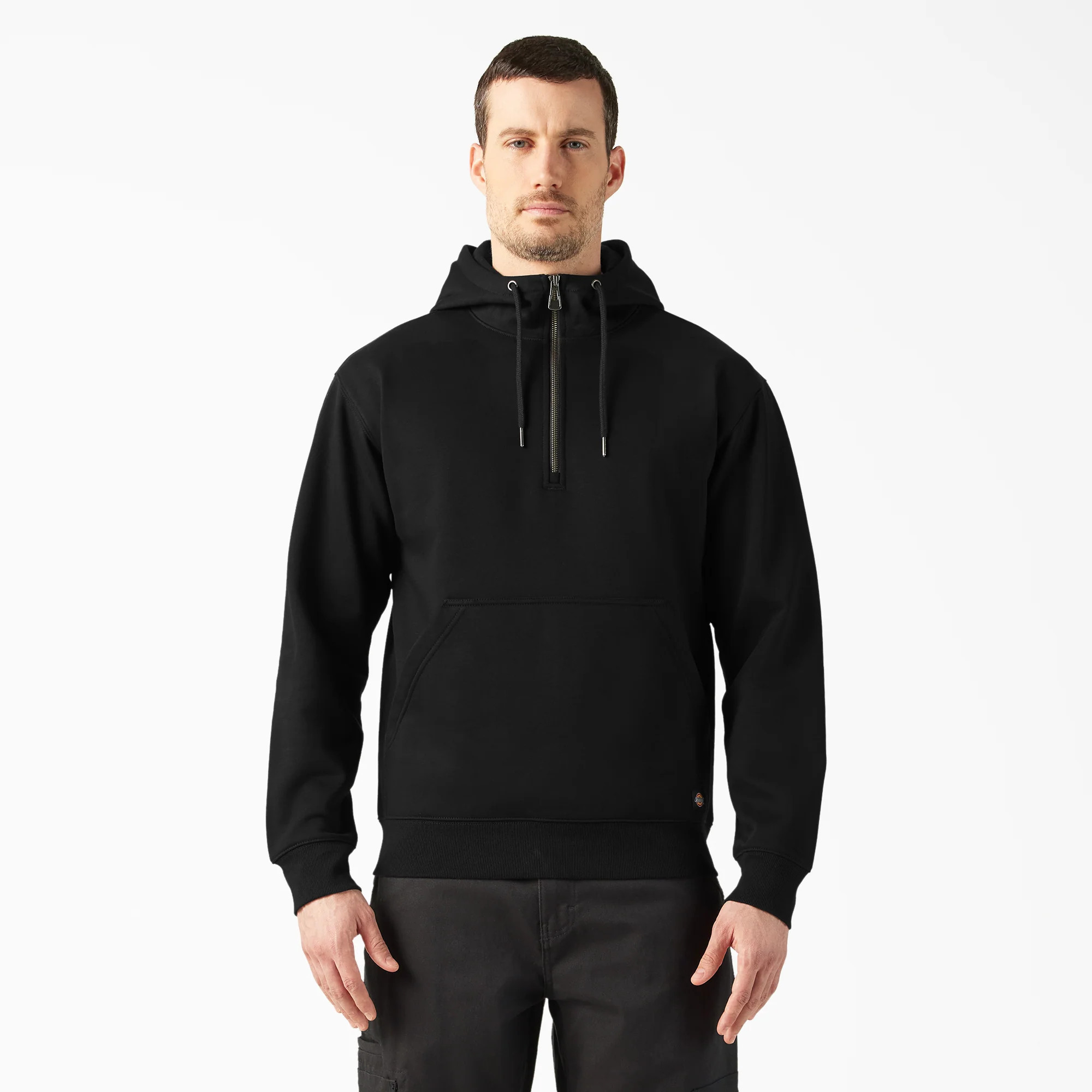 Dickies Men's Quarter Zip Hoodie in Black size XS | Dickies
