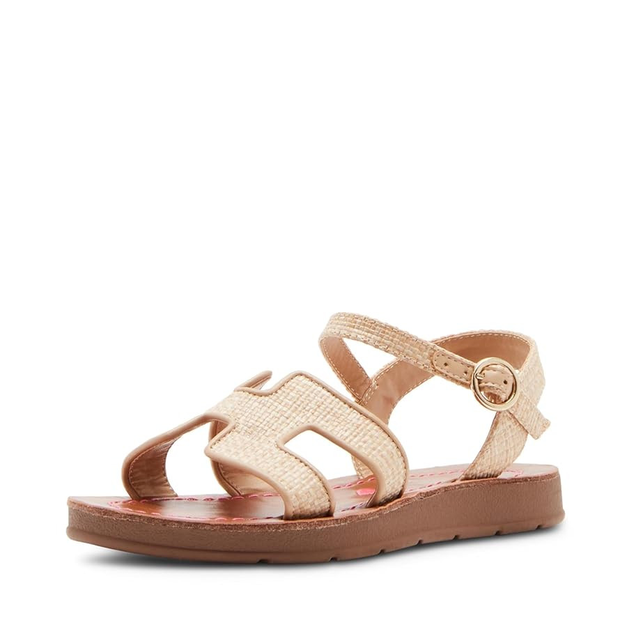 Girls Harrlow Flat Sandal, Raffia, 5 Big Kid | Amazon (US)