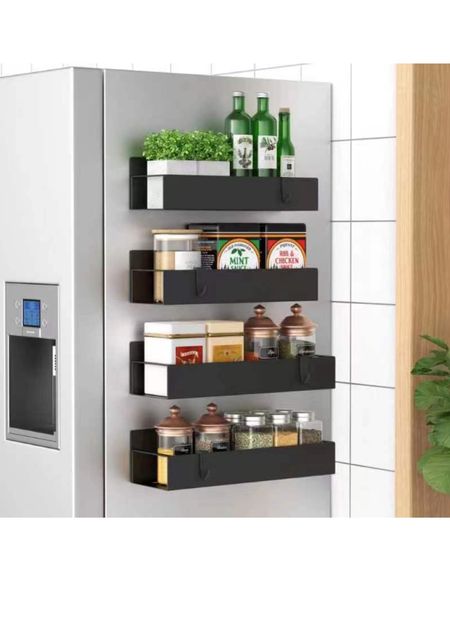 Spice rack refrigerator shelves magnetic storage shelves organize organization 

#LTKhome #LTKsalealert #LTKfamily