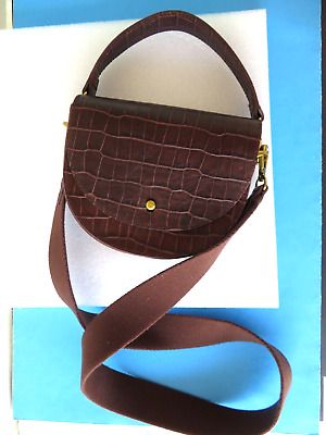 MADEWELL ~ Small CROC LEATHER Shoulder Bag Handbag ~ Brass Hardware ~ Very Nice | eBay US