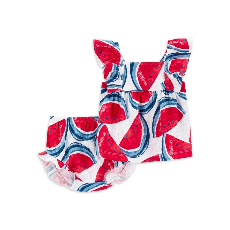 Carter's Child of Mine Baby Girl Patriotic Outfit Shorts Set, 2-Piece, Sizes Newborn-12 Months | Walmart (US)