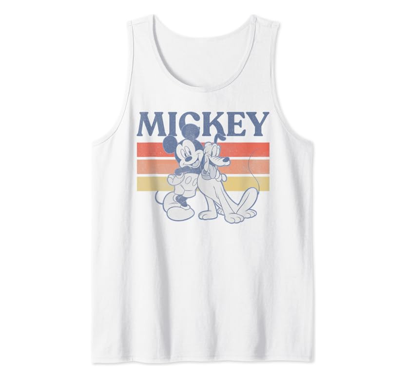 Disney Mickey And Friends Mickey And Pluto Retro Line Tank Top | Amazon (US)