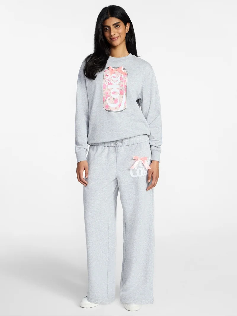 Coca-Cola Women's Diet Coke Floral Graphic Crewneck Sweatshirt, Sizes XXS-XXL | Walmart (US)