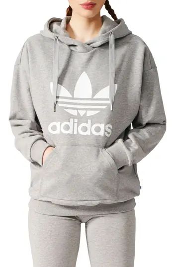 Women's Adidas Originals Logo Hoodie, Size X-Small - Grey | Nordstrom