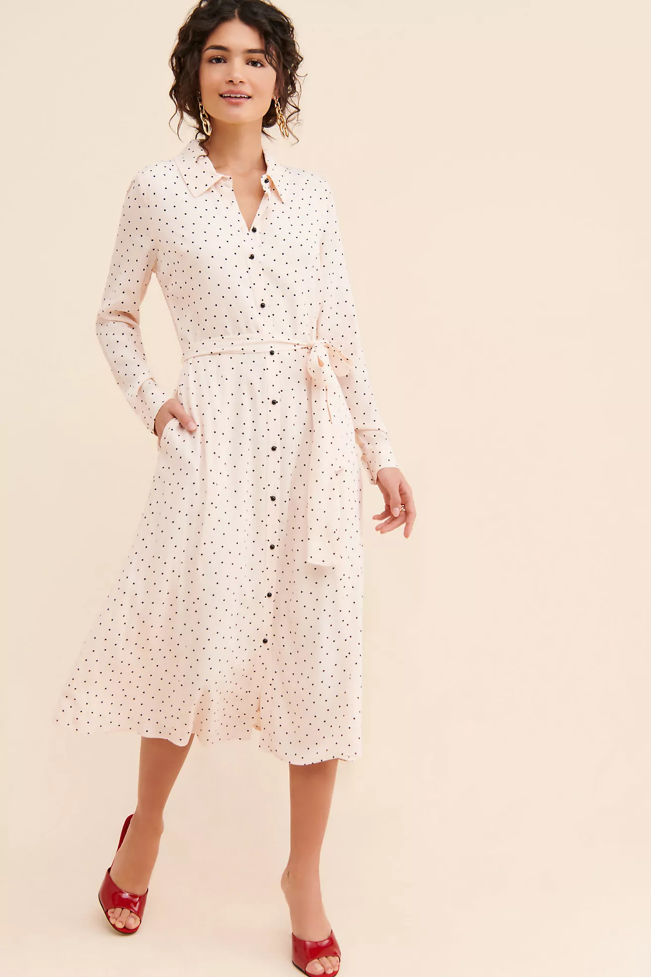 Gal Meets Glam Polka Dot Shirtdress | Anthropologie (US)
