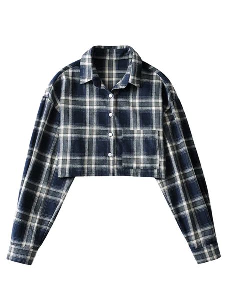 'Taylor' Plaid Cropped Shirt With Pocket | Goodnight Macaroon