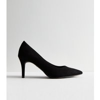 Women's Black Suedette Pointed Stiletto Heel Court Shoes New Look | New Look (UK)