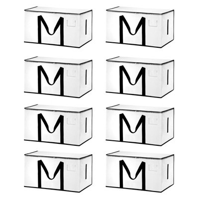 Unique Bargains Extra Large Moving Bags with Reinforced Handle Foldable Underbed Storage Tote 8 Pcs Transparent | Target