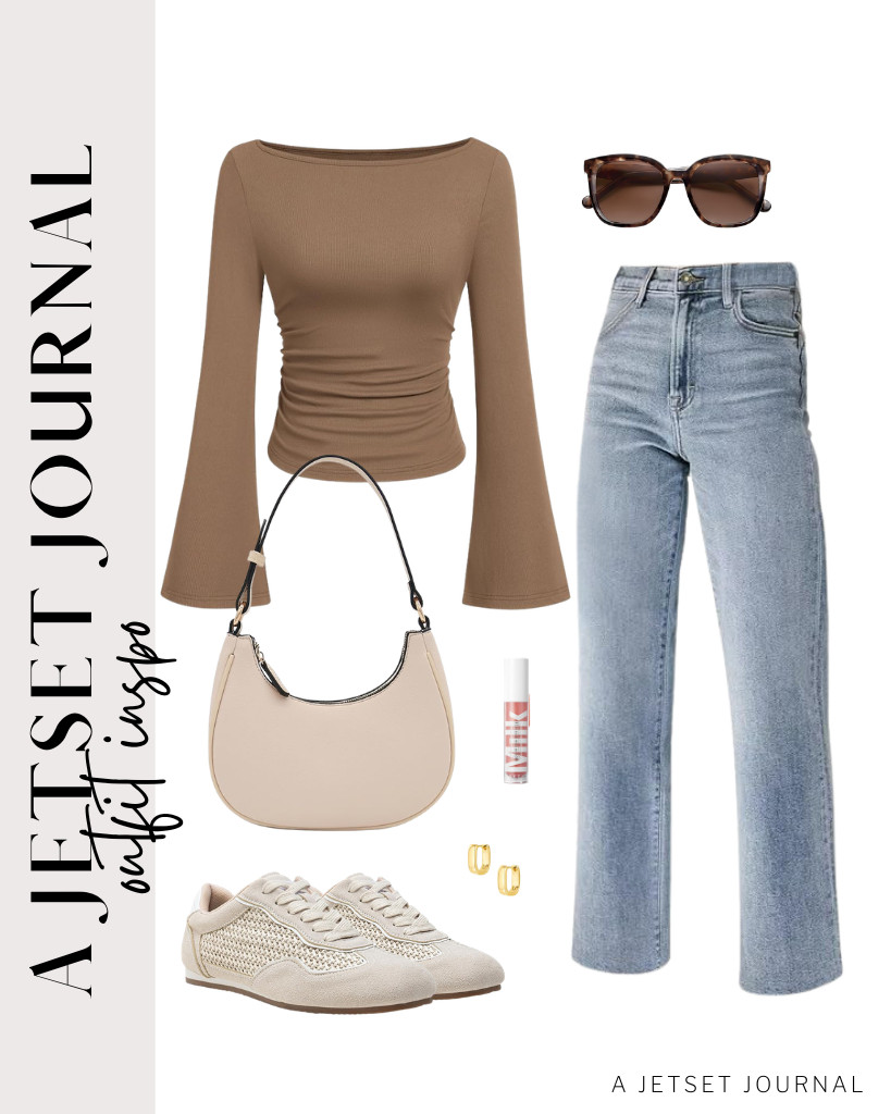A long-sleeve top and jeans outfit is a comfy option for quick errands or a city tour. You can slip on these Vepose retro GAT sneakers and dab a bit of Milk Makeup lip gloss to complete the look. 

 #LTKSeasonal #LTKSaleAlert #LTKTravel