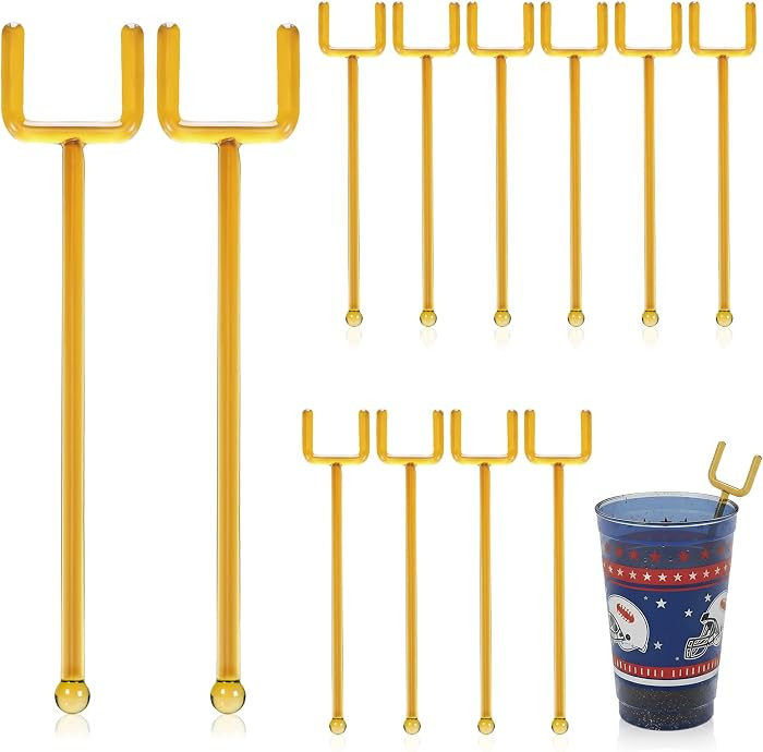 12 Pcs 7 Inch Football Cocktail Stirrers Glass Swizzle Stir Sticks Coffee Drink Stirrers Hot Coco... | Amazon (US)