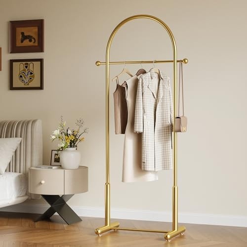 Metal Small Clothes Rack, Arched shape gold Clothing Racks for Hanging Clothes,Heavy Duty Garment... | Amazon (US)
