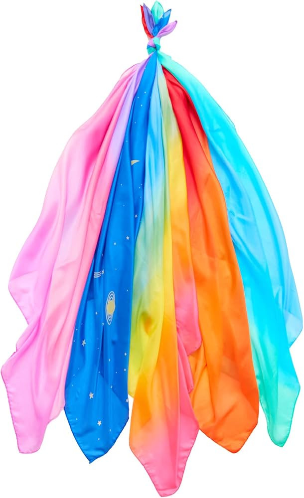 Sarah's Silks Set of 5 Enchanted Playsilks - 100% Silk Play Scarves for Kids and Toddlers | Brigh... | Amazon (US)