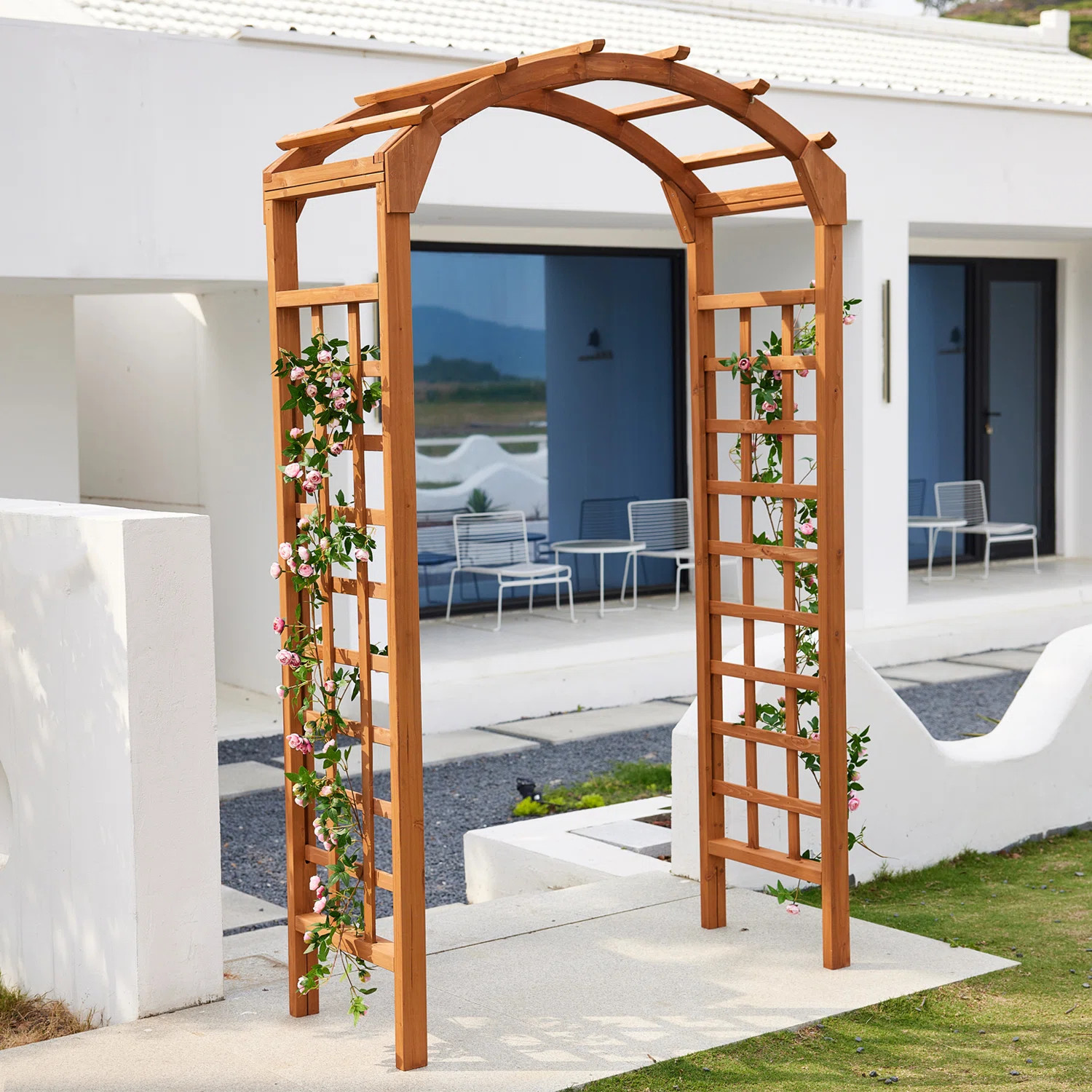 Mimose Garden Arches Wood Arbour Arch | Wayfair North America