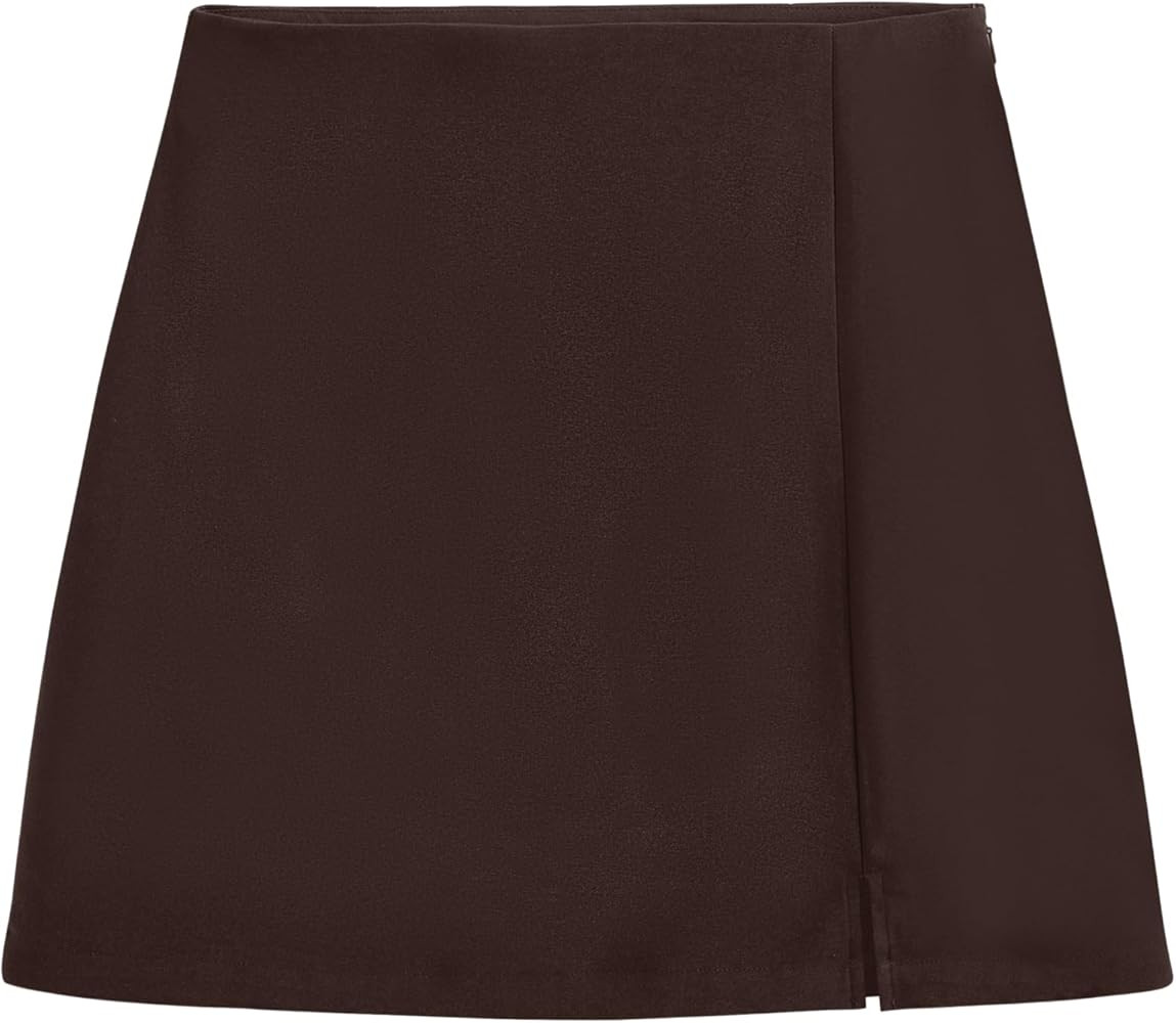 Cider Mini Skirt High Waist Zip Up Split Bodycon Fitted Party A Line Skirt | Amazon (US)