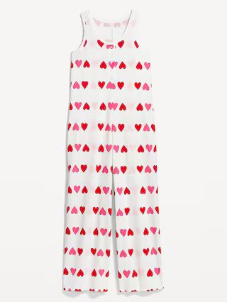 Valentine Print Henley Pajama Jumpsuit for Women | Old Navy (US)