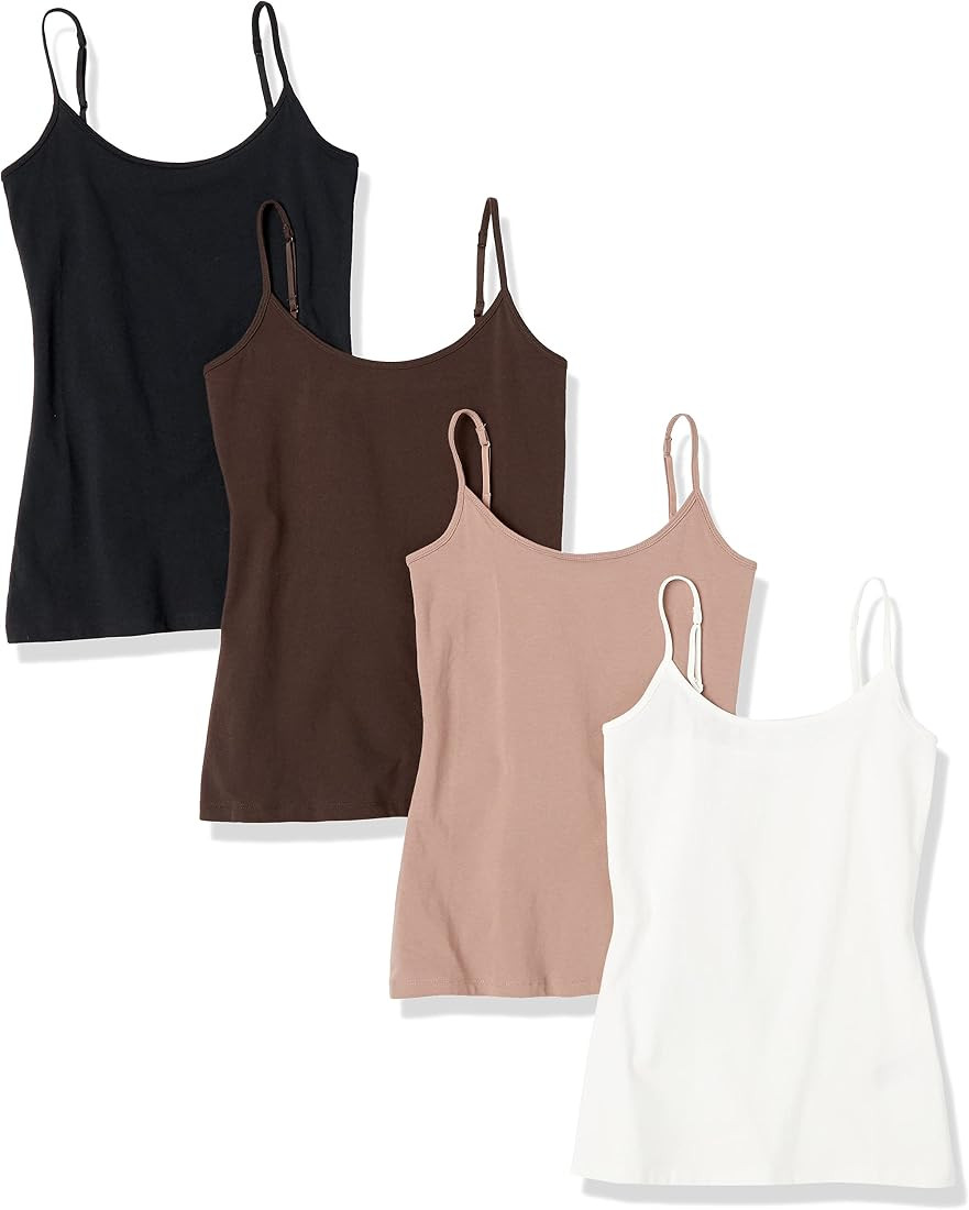 Amazon Essentials Women's Slim-Fit Camisole, Pack of 4 | Amazon (US)