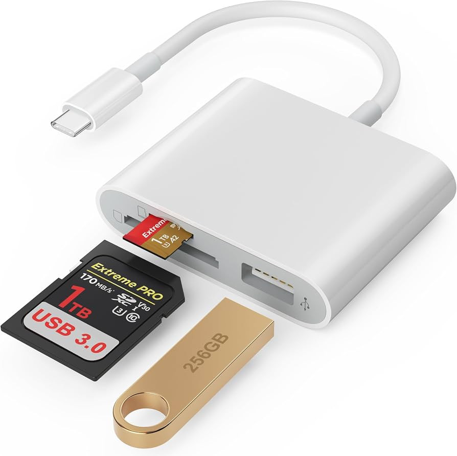 SD Card Reader, USB 3.0 Type C High Speed to SD/TF Card Adapter for iPhone 17/16/15 Pro Max Memor... | Amazon (US)