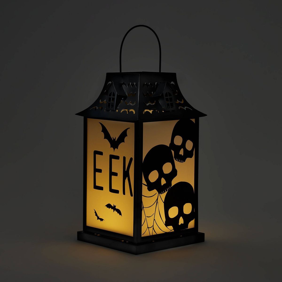 Falloween Light Up Small Skeleton Halloween Decorative Metal Lantern - Hyde & EEK! Boutique™ | Target