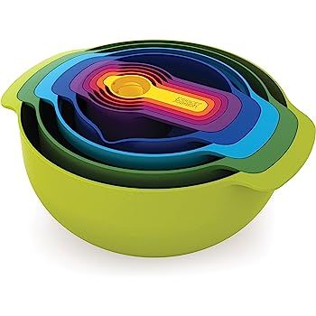 Joseph Joseph 40087 Nest 9 Nesting Bowls Set with Mixing Bowls Measuring Cups Sieve Colander, 9-P... | Amazon (US)