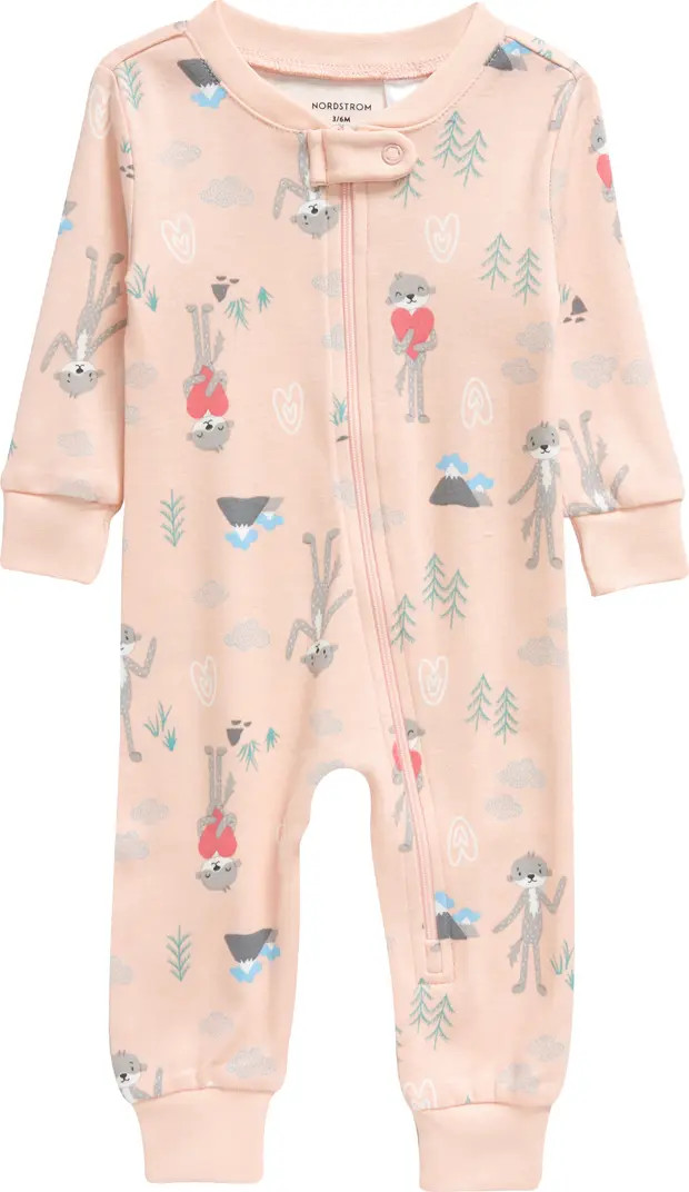 x Slumberkins Print Fitted One-Piece Pajamas | Nordstrom