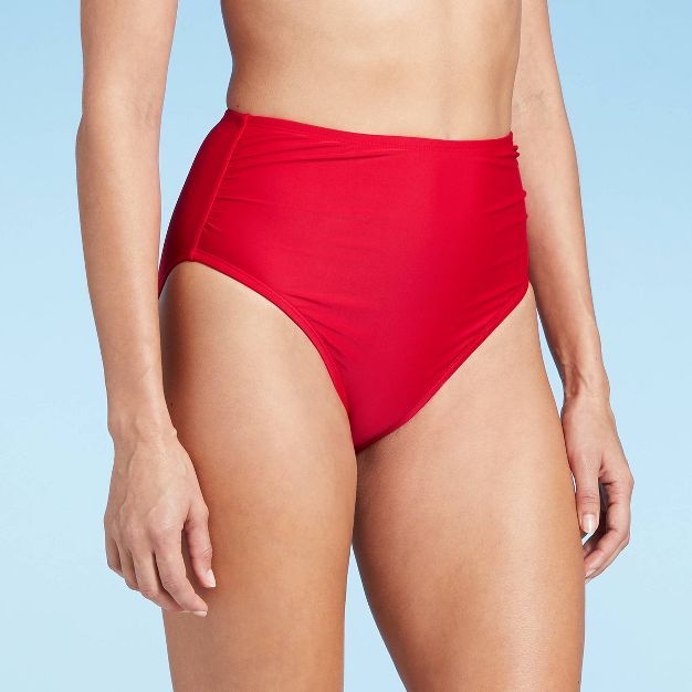 Women's High Waist Medium Coverage Bikini Bottom - Kona Sol™ Red | Target