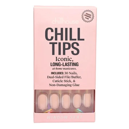 Chillhouse Chill Tips - Solids Press On Nails, Window Seat, Square Medium, Beige, 30 Fake Nails | Walmart (US)
