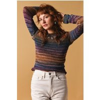 Handmade Womens Hippy Jumper Patterned Knitted Christmas Sweater Stripy Multicoloured Knitwear Boho Top Cottagecore Fairycore Whimsy Gift | Etsy (US)