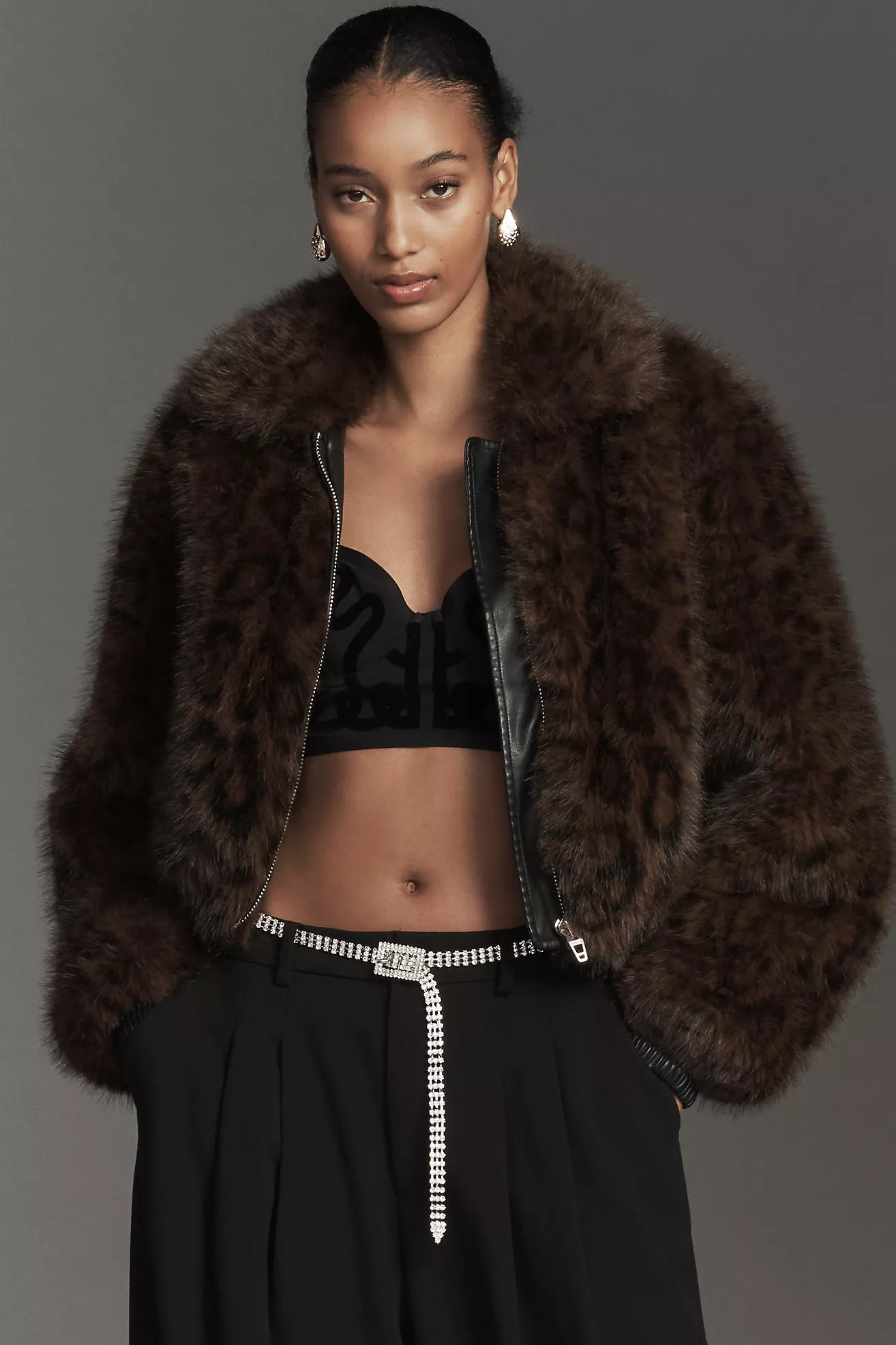 BLANKNYC Midnight Run Faux-Fur Leopard Jacket | Anthropologie (US)