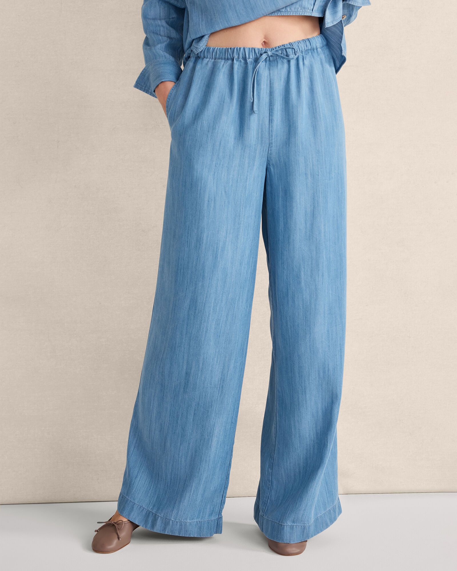 Chambray Drawstring Pants | Haven Well Within