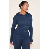 Shape NAVY Sculpt ZIP UP Hoodie | PrettyLittleThing US