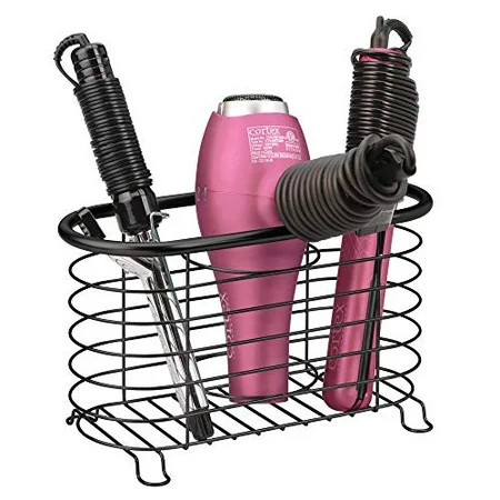 mDesign Metal Wire Hair Care & Styling Tool Organizer Holder Basket - Bathroom Vanity Countertop Sto | Walmart (US)