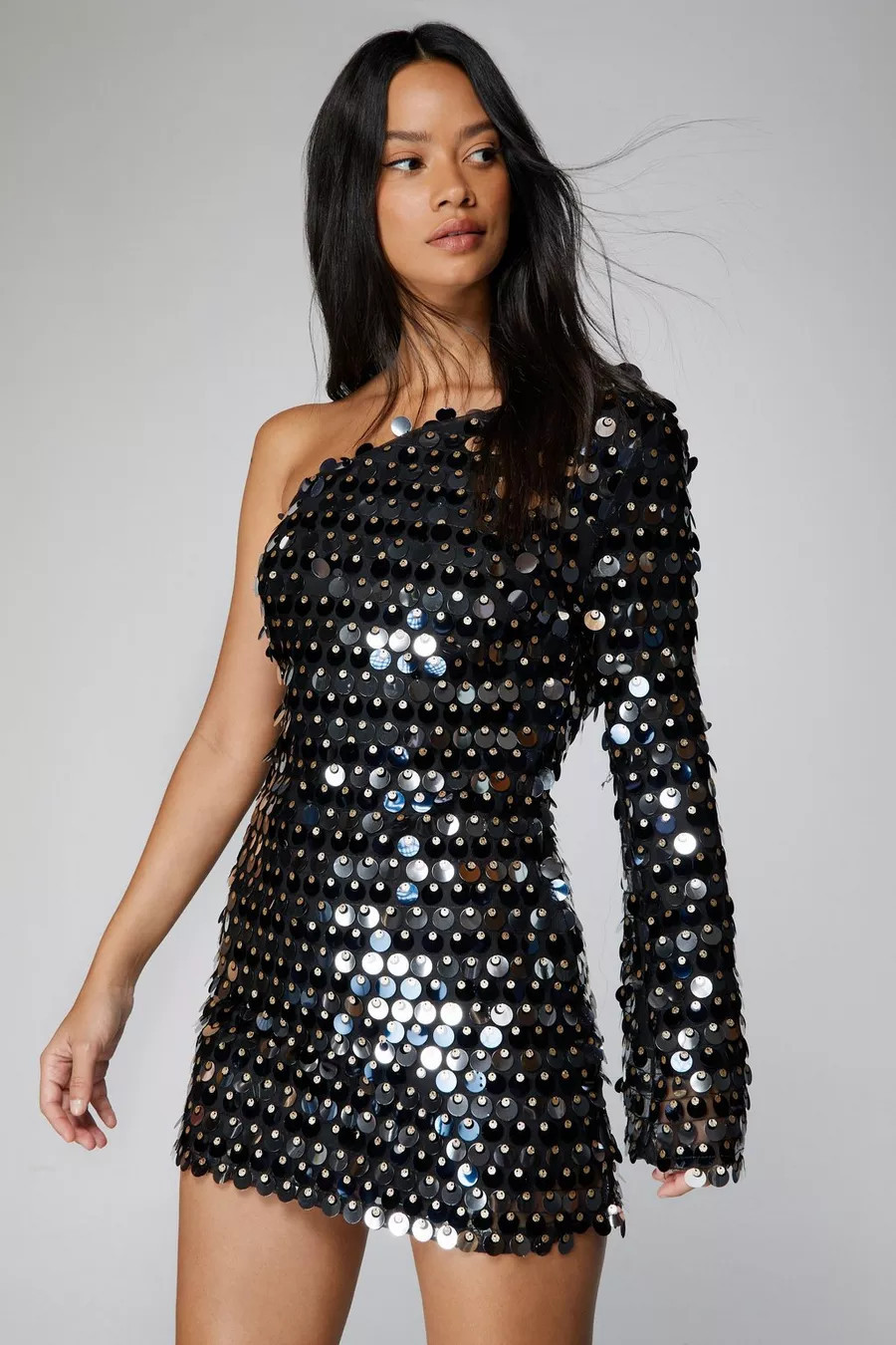One Shoulder Sequin Mini Dress | Nasty Gal US
