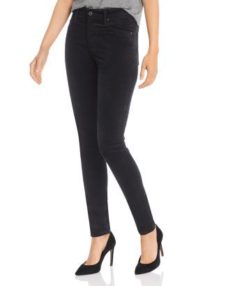 Farrah Velvet Skinny Jeans in Super Black | Bloomingdale's (US)